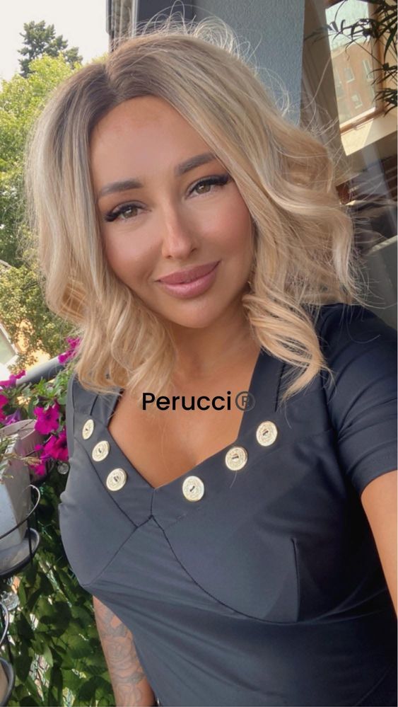 Peruka Perucci Marilyn falowane bob blond moz kolorow lace front part