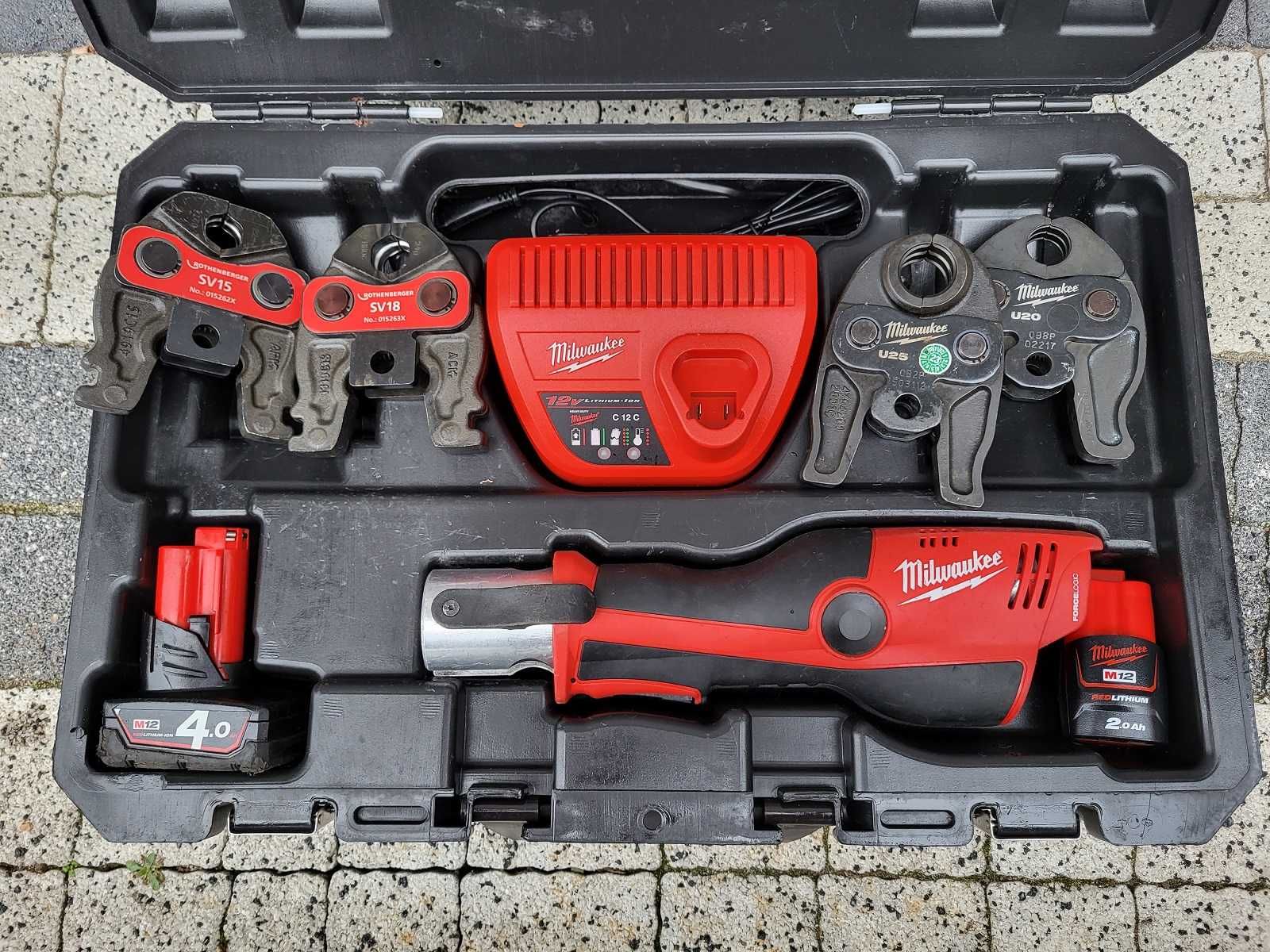 Zaciskarka prasa Milwaukee M12 HPT Szczęki SV15 SV18 U20 U25 Jak nowa!