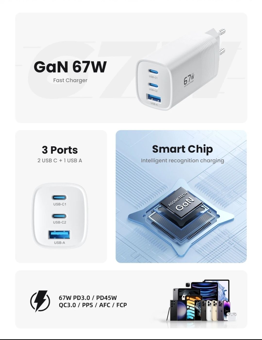 Asometech 65w/67w блоки живлення