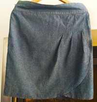 Spódnica z drapowaniem jeansowa