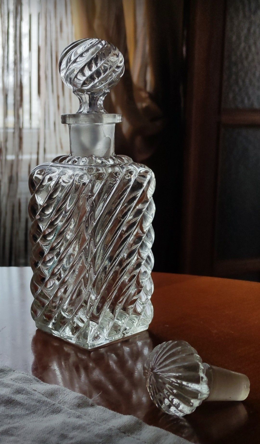 Флакон для духов парфюм бутылочка банка старинное стекло винтаж декор