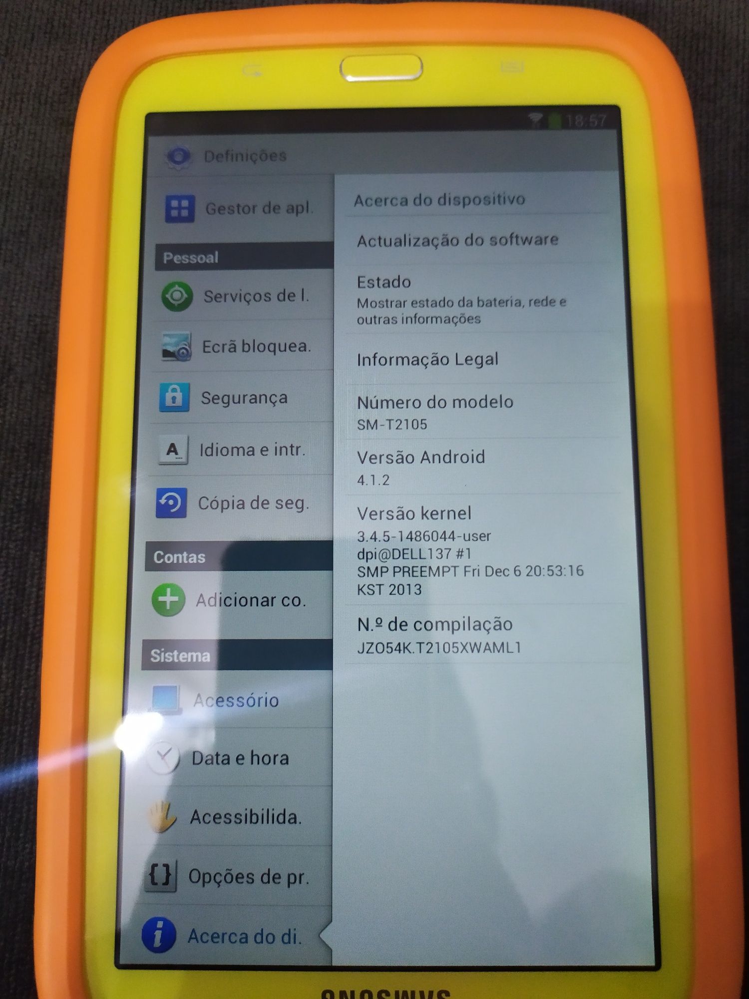 Tablet Android da Samsung tab A3 kids