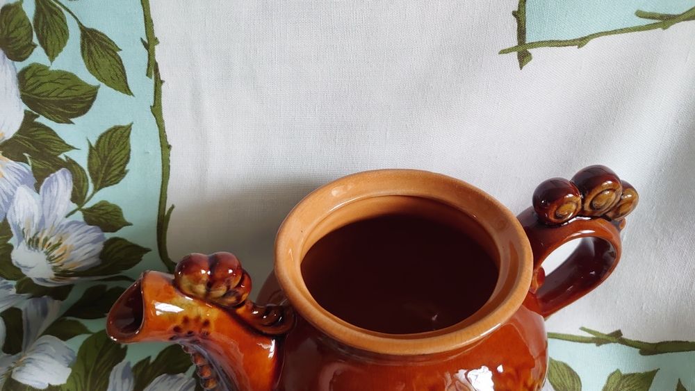 Чайничок Півник, майолика Васильків