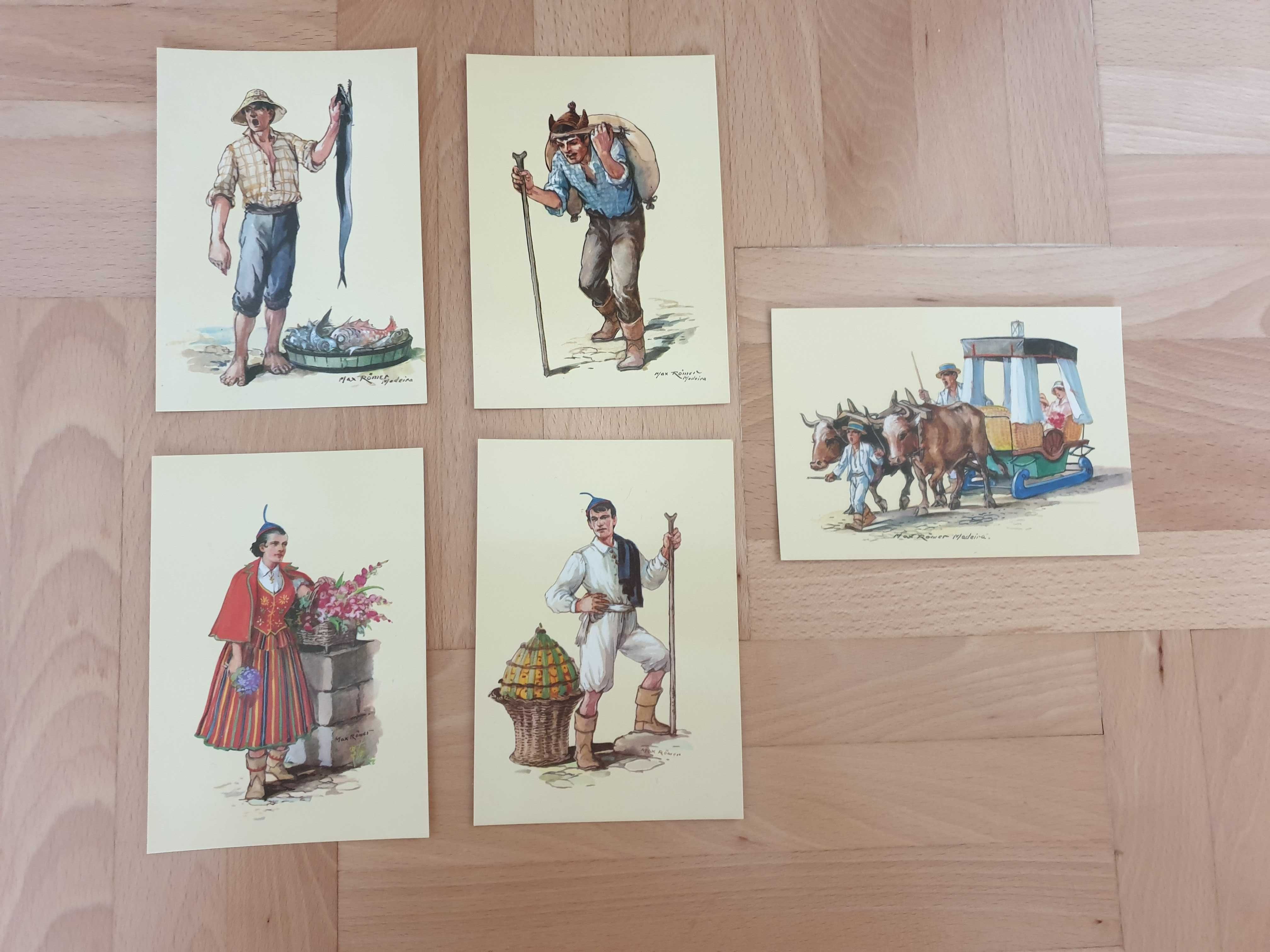 5x widokówki Madeira, Portugalia, Madera pocztówki