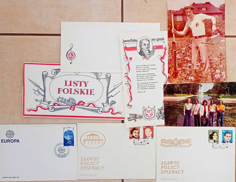 papeteria okolicznościowa z nadrukiem, 3koperty, pocztówki-seria z PRL