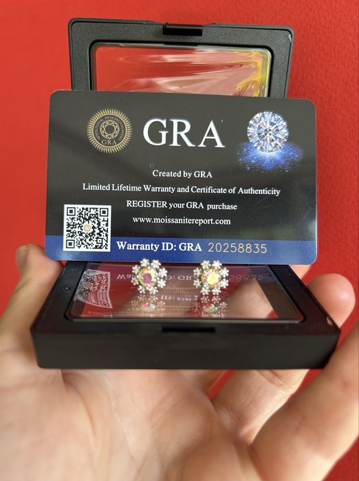 Космічний колір муасанітів Сережки квіточки 0,5 карат