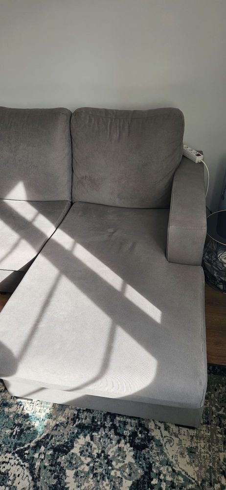 Sofa cinzento 3 lugares com chaise long