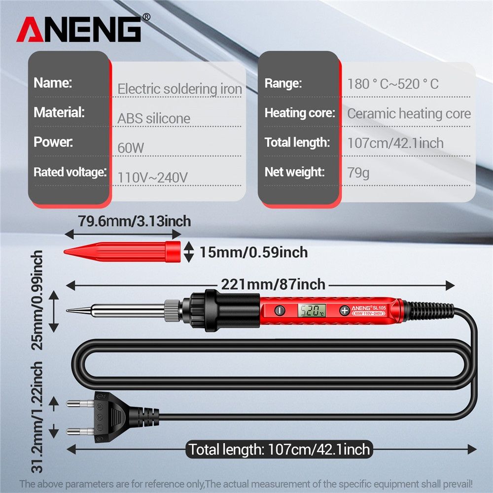 Паяльники 220V та USB 8-60W зі змінним жалом та дисплеєм