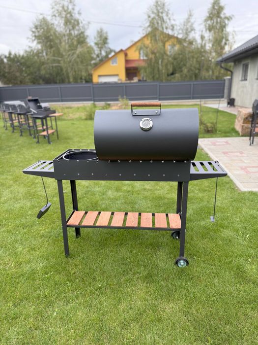 покращений варіант мангалу! гриль-барбекю, метал 5мм, з термометром!