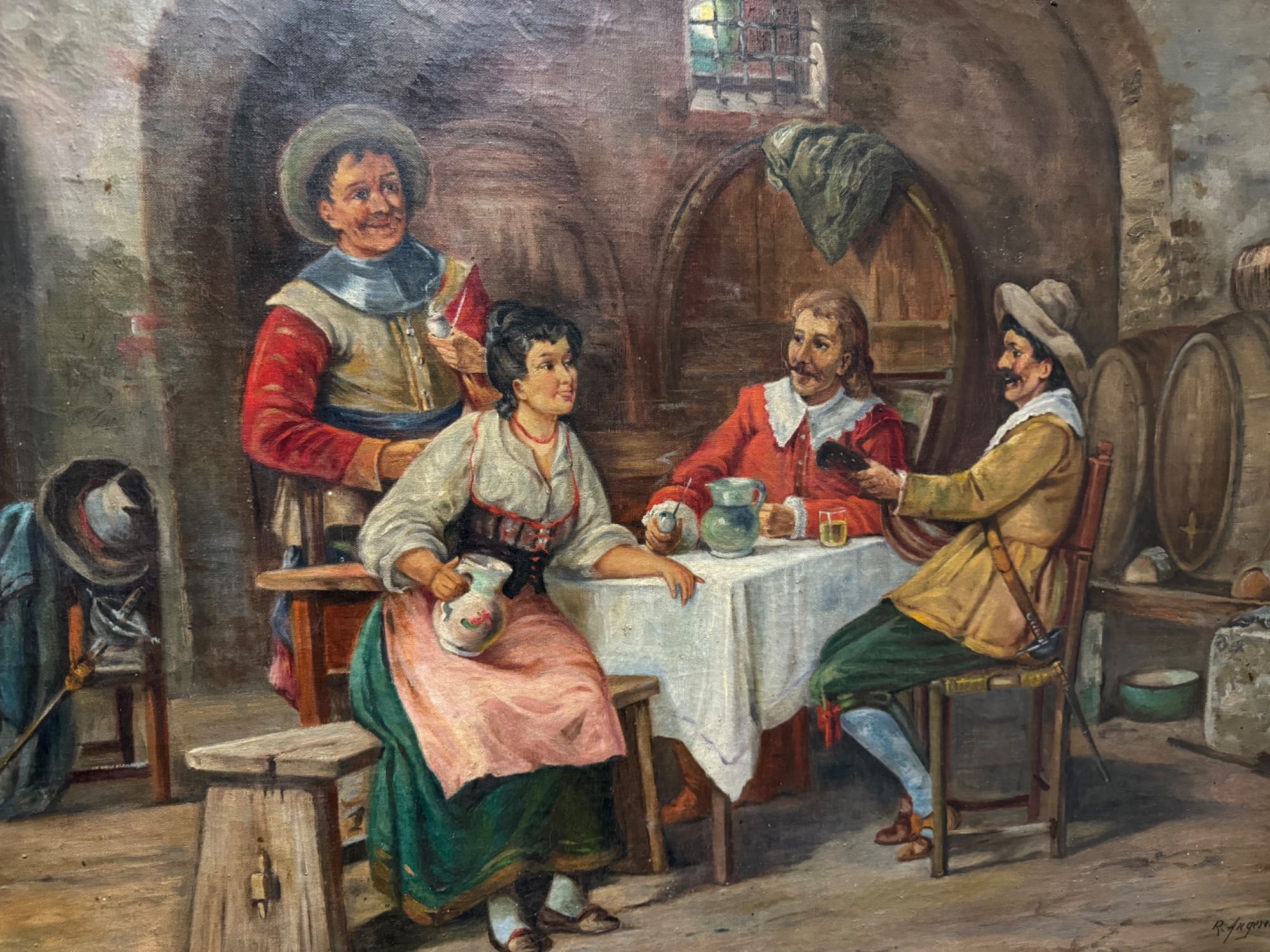 Obraz olejny w pięknej ramie