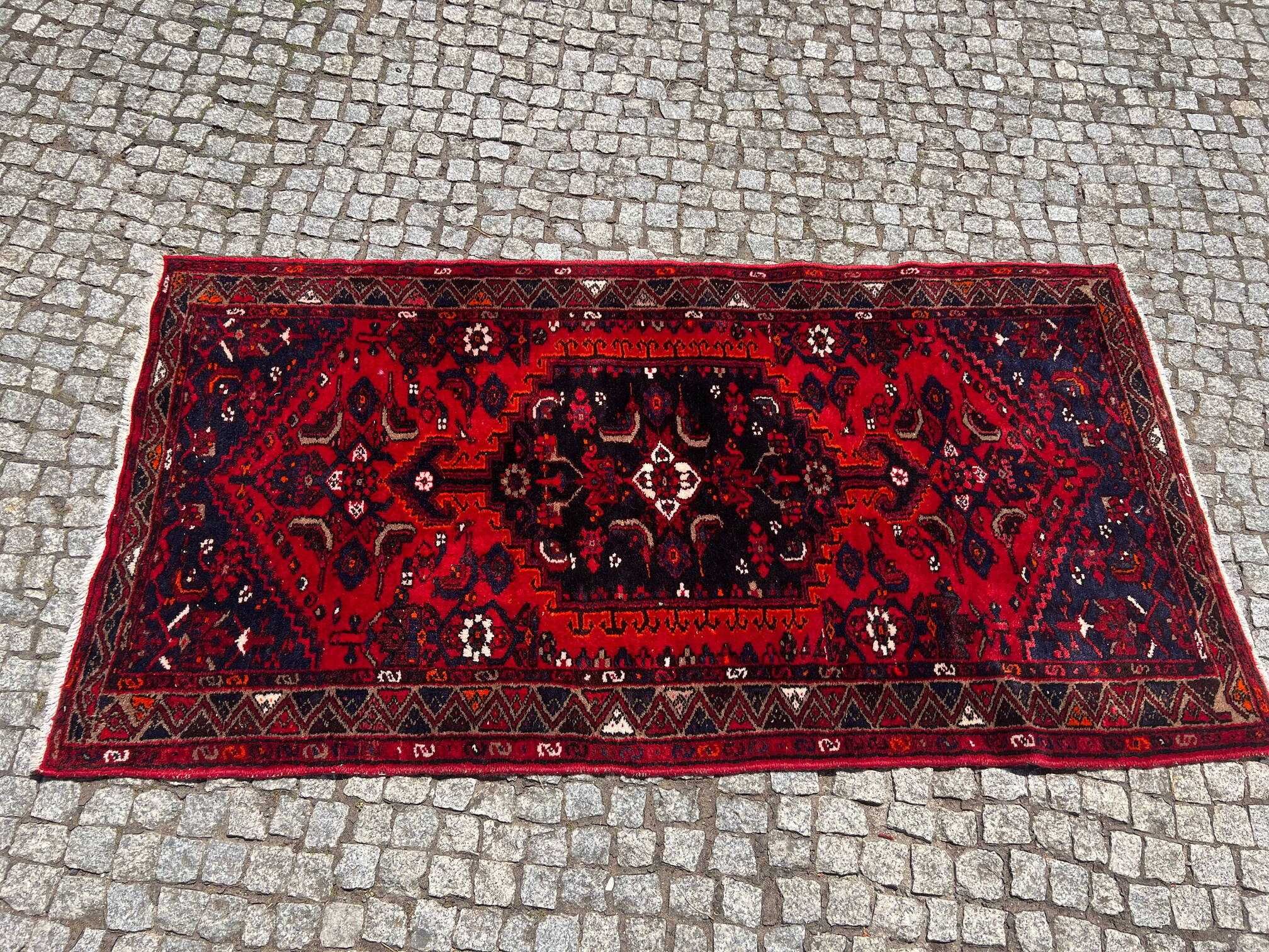 Antyczny dywan perski ręczny Hamadan  200x101 galeria 8 tys