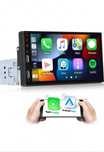 Inefala 7" AndroidAuto CarPlay Radio Samochodowe kamera cofania 12LED