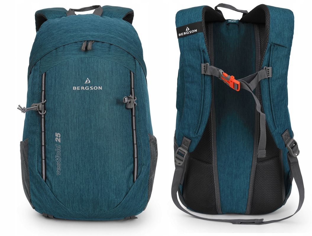 Wygodny Plecak Bergson Vestfold 25l | Lekki Wentylowany | Morski