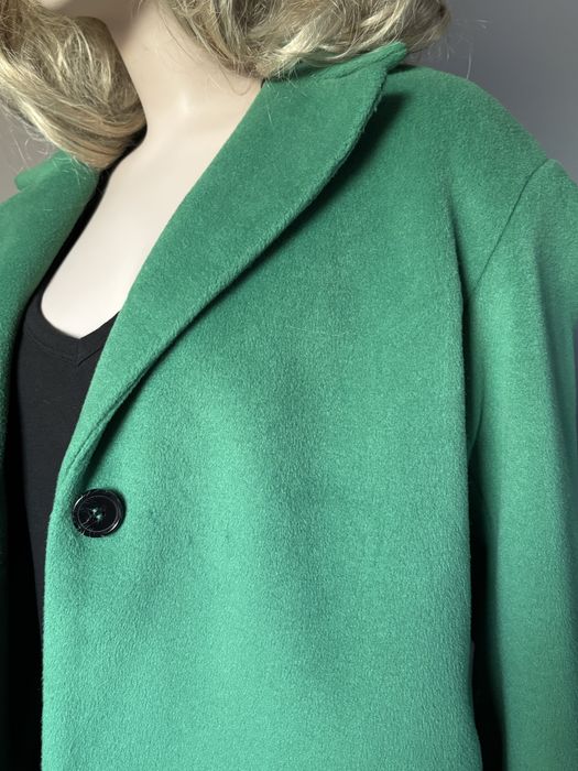 H&M zielony długi  płaszcz prosty krój oversize 38