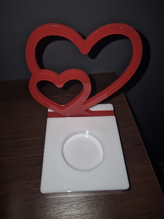 Podstawka na świeczkę tealight z motywem serca walentynki
