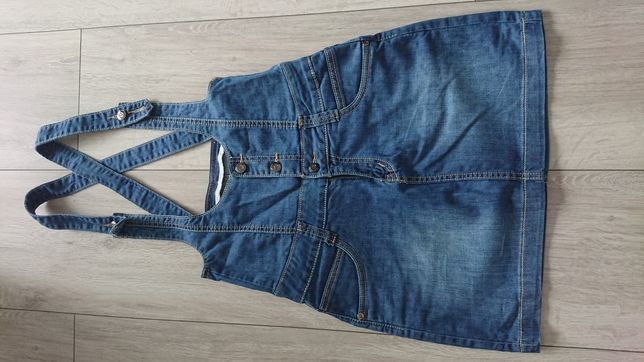 Spódnica jeansowa ogrodniczka roz 30