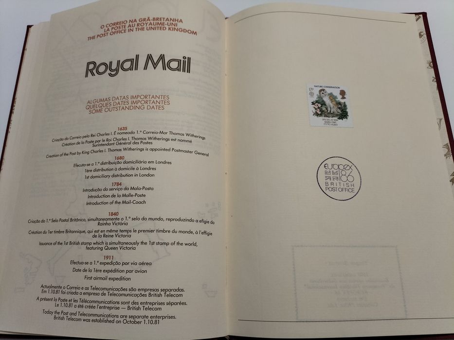 Passaporte Filatélico Internacional 1986 - Exemplar 2684