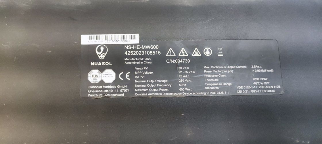 Mikroinwerter nuasol ns-he mw600