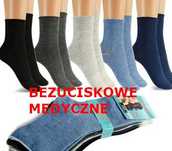 Skarpety damskie bezuciskowe medyczne comfort 5par 35-38