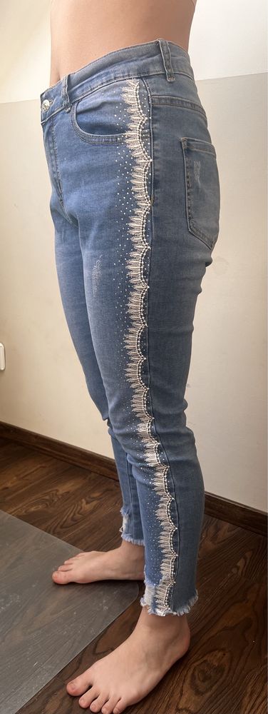 Spodnie jeansy dżinsy jasny niebieski 38 M