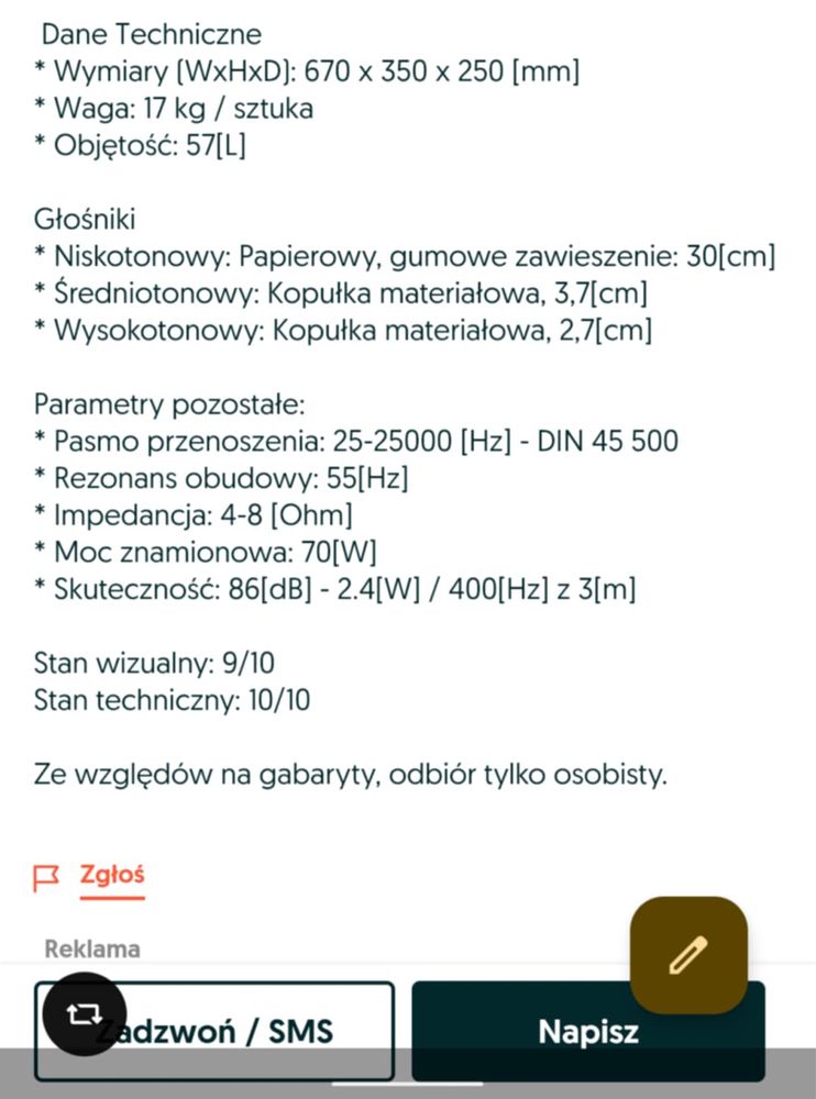 Głośniki (para) Biale Dual cl 185