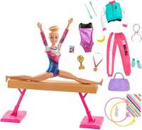 Шарнирная кукла Барби гимнастка на бревне Barbie Gymnastics.