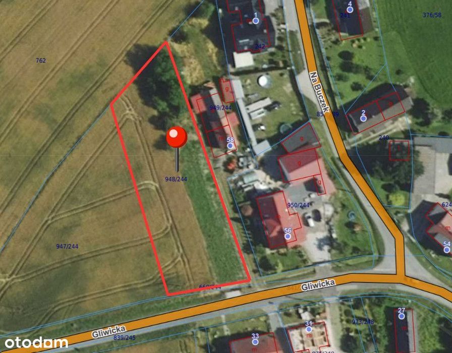 Działka mieszkaniowa Widów blisko Gliwic 0.2ha