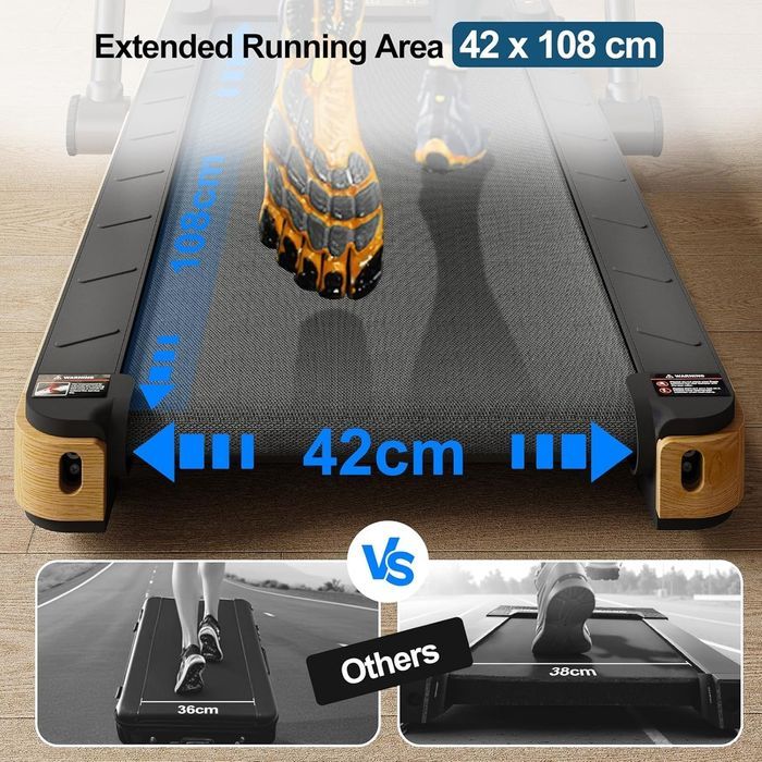 JUMMICO Bieżnia z aplikacją pilotem pod biurko do domu do 130kg 2500W