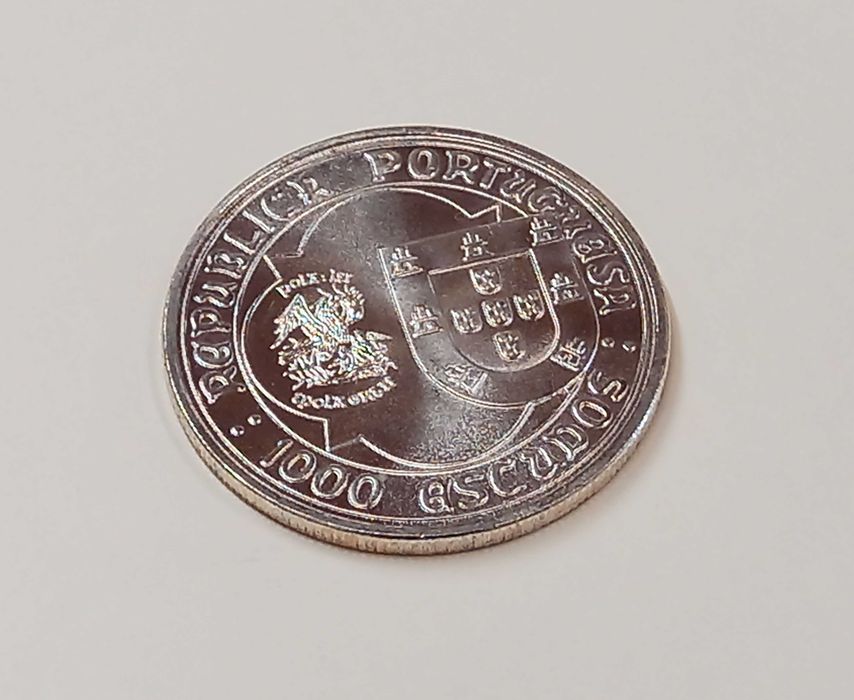 Moeda de 1000 Escudos em Prata / D. João II (1995)