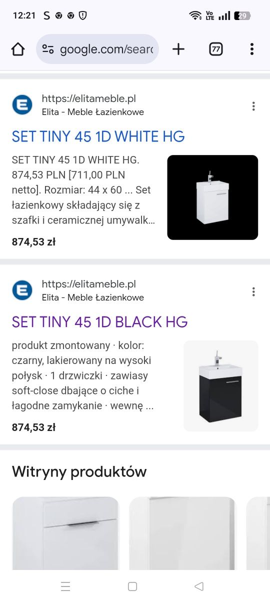 Szafka z umywalką do lazienki