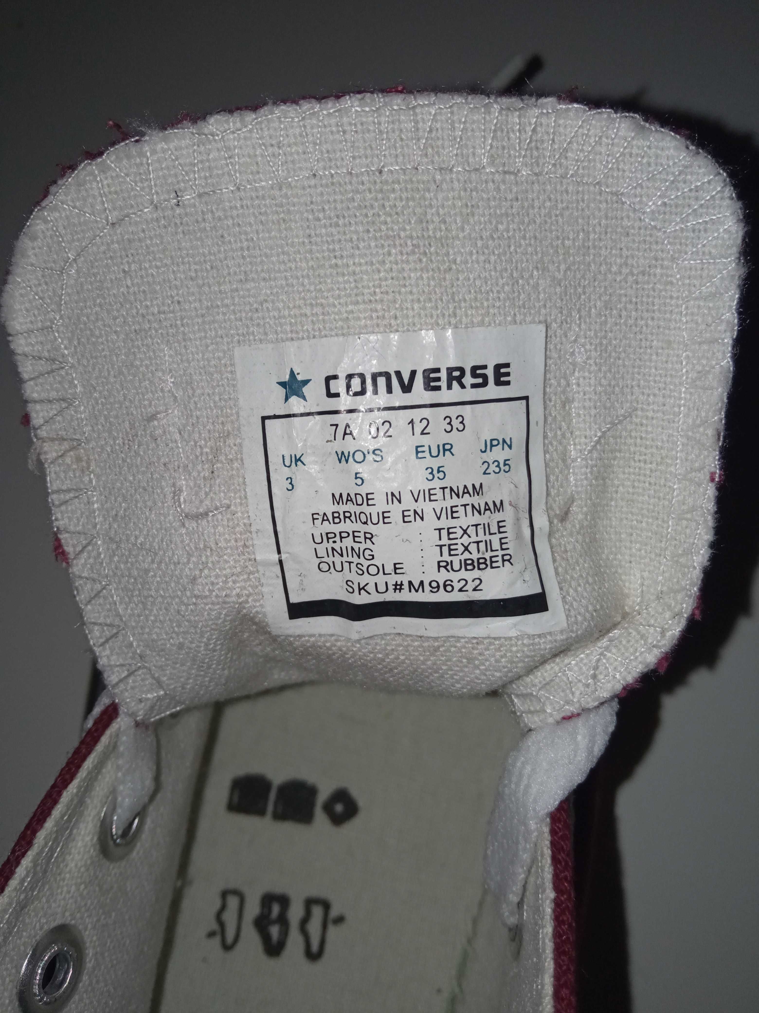 Кеди Converse бордові низькі 35 розмір