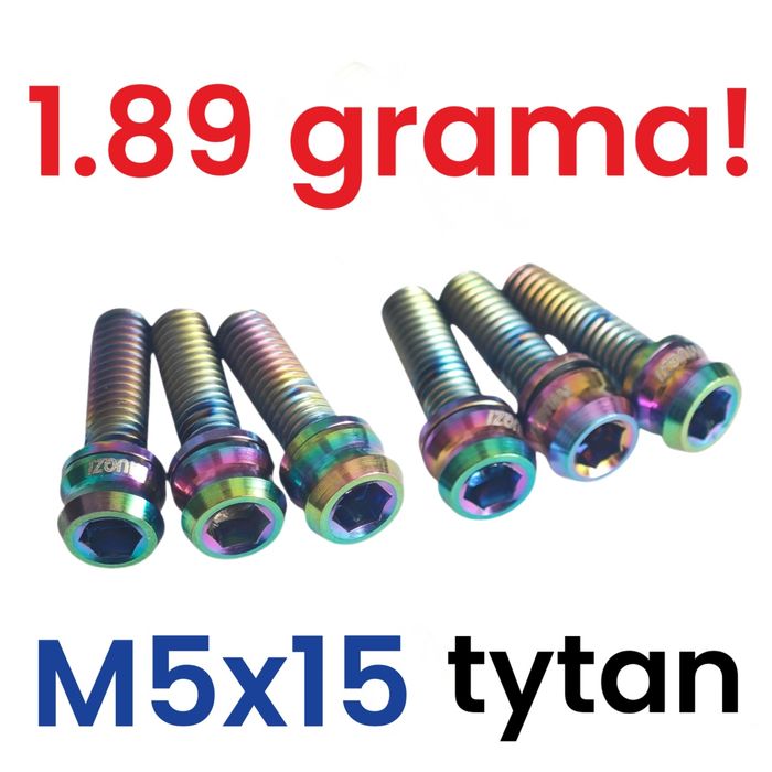 TYTAN śruby M5x15 zestaw 12 sztuk tytanowe mostek mostka oil slick