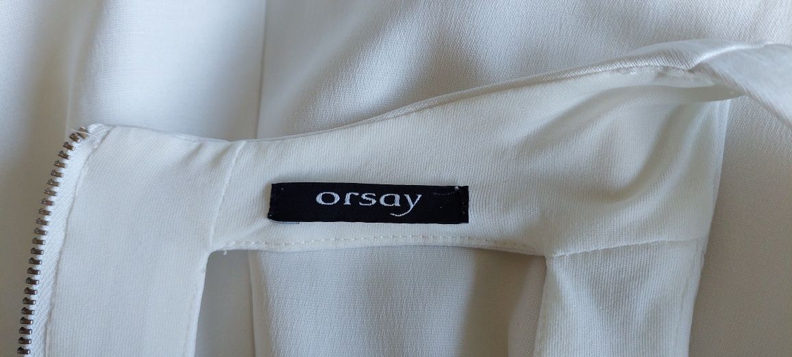 Orsay r.38 biała rozkloszowana sukienka plisy zakładki