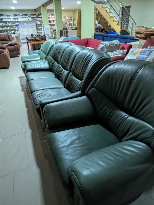 Диван шкіряний з кріслами, диван кожаний