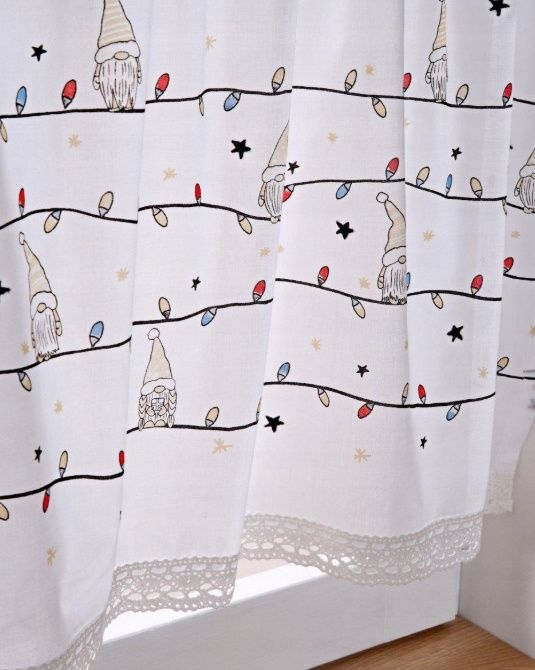 B.P.C zazdrostka bawełniana świąteczna w skrzaty 120x32 cm.