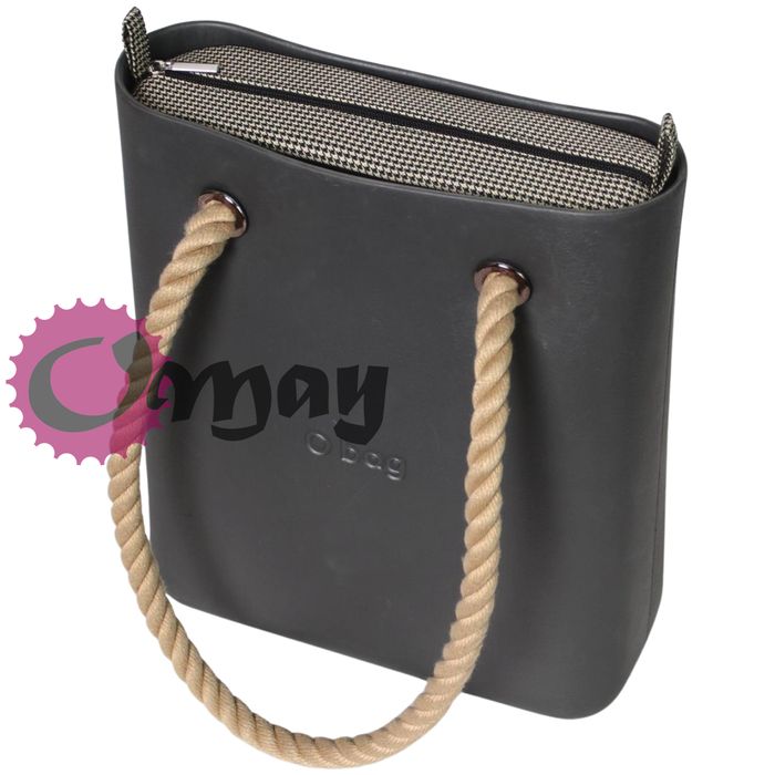 Czarny organizer do OBAG OCHIC pepitka piasek wkład 2 kieszenie OMAY