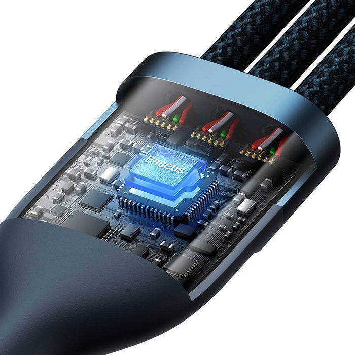 Kabel USB 3w1 Baseus Flash Series, USB-C + micro USB + Lightning,100w