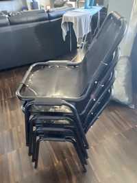 4 krzesła IKEA skórzane czarne