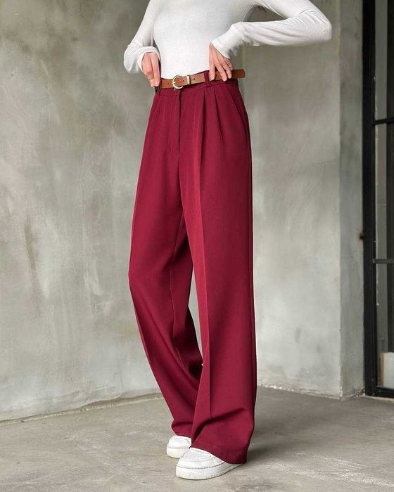 Жіночі класичні брюки палаццо прямі ділові штани