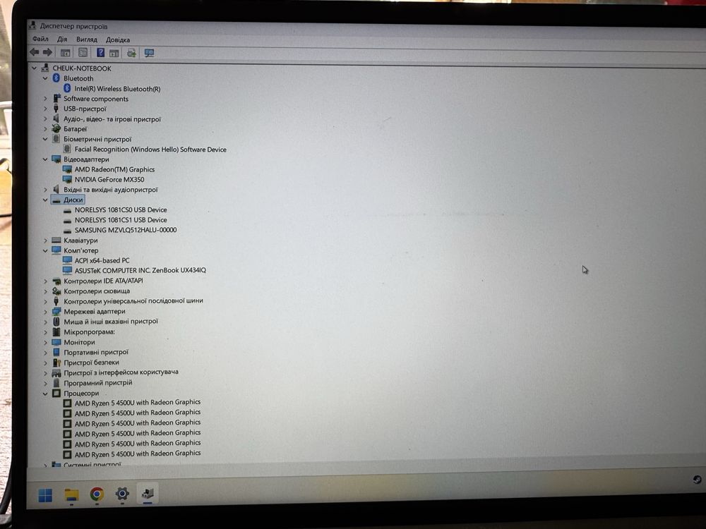 Ноутбук Asus Ryzen 5 4500U MX350