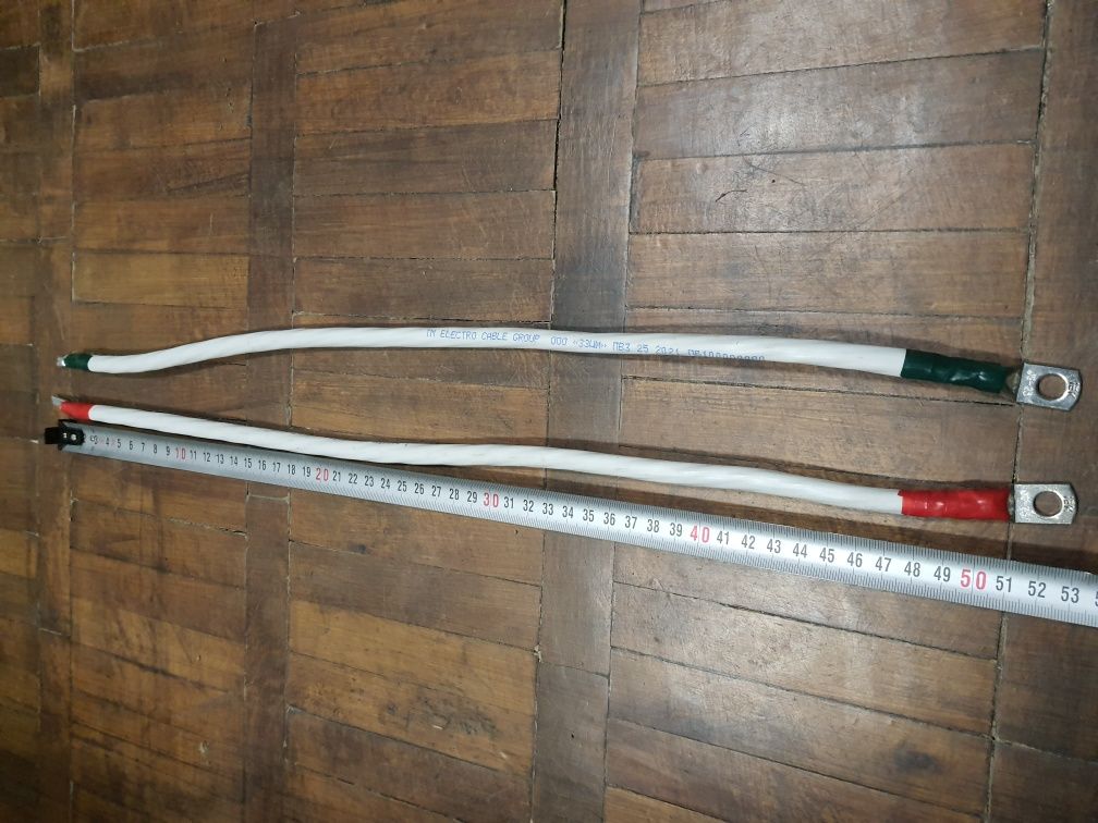 Комплект кабель дріт з клемами для інвертора, акб 25кв. 50см