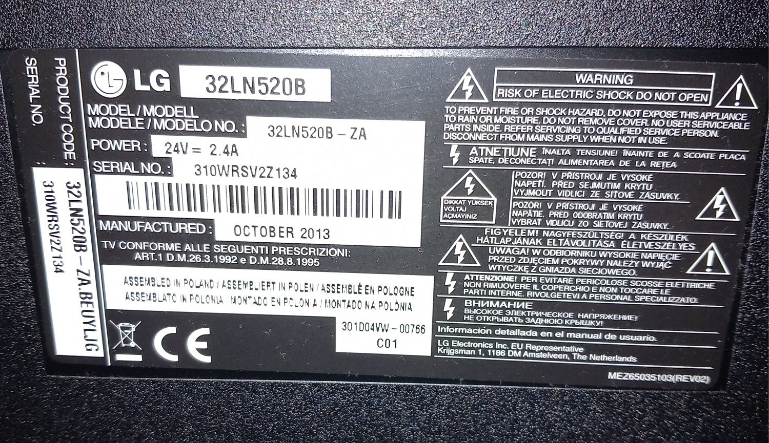 Transformador para lcd LG