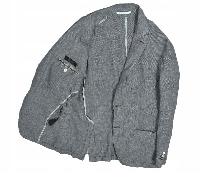 Corneliani Lniano Wełniano Jedwabna Marynarka Męska 56