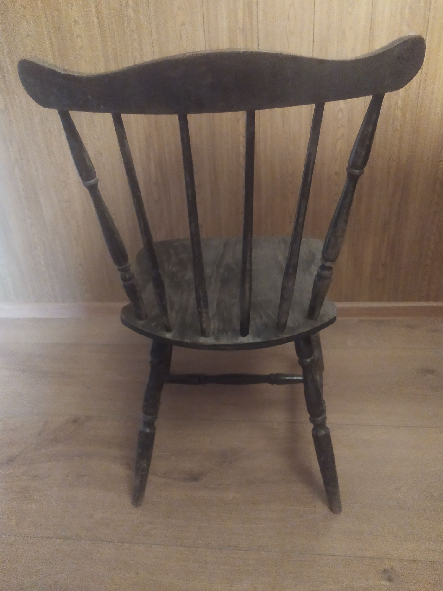 Krzesło drewniane kapitańskie King Edward Patyczak PRL mod 987 Vintage