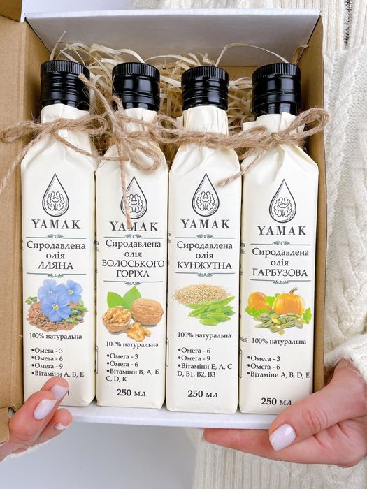 Сиродавлена Олія YAMAK Лляна, Гарбузова, Кунжутна,Чорний Кмин,Горіхова