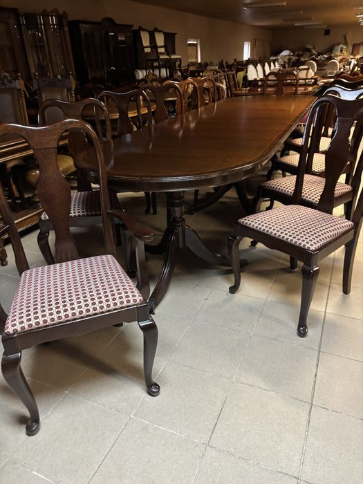 Stylowy Angielski Zestaw Stół 353 cm + 12 Krzeseł Meble Stylowe Sklep
