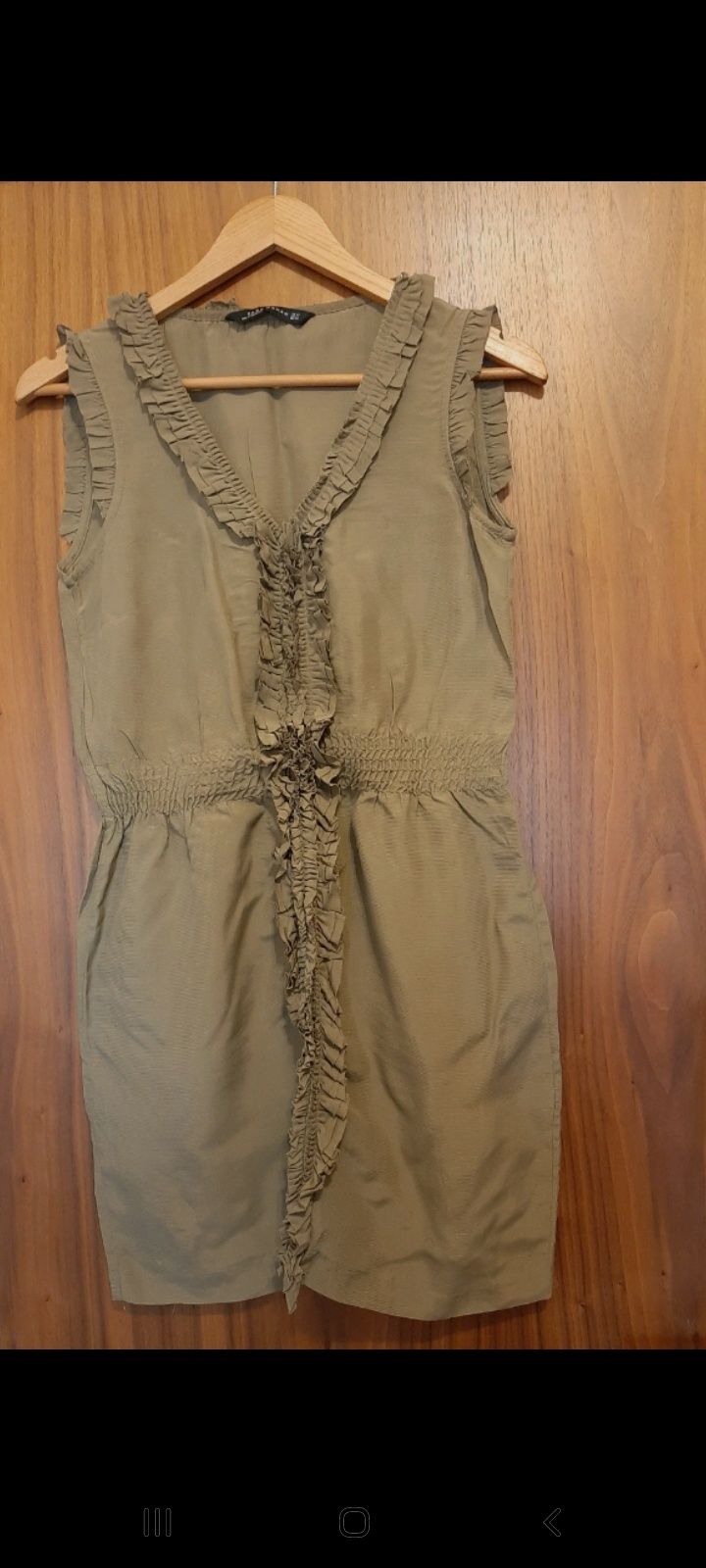 ZARA sukienka khaki r.34/36 XS/S