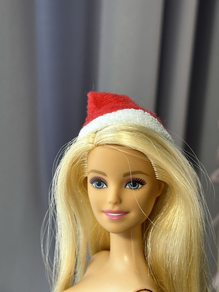 Zimowa Czapka świąteczna dla lalki Barbie Happy Christmas Day