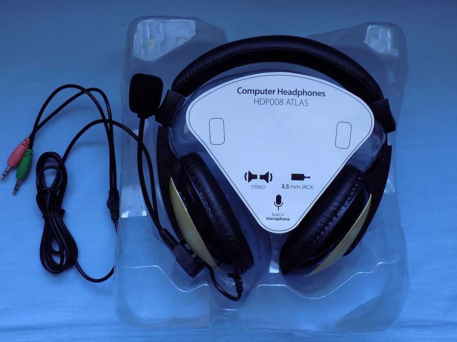 Słuchawki komputerowe nauszne z mikrofonem - Manta .Nowe