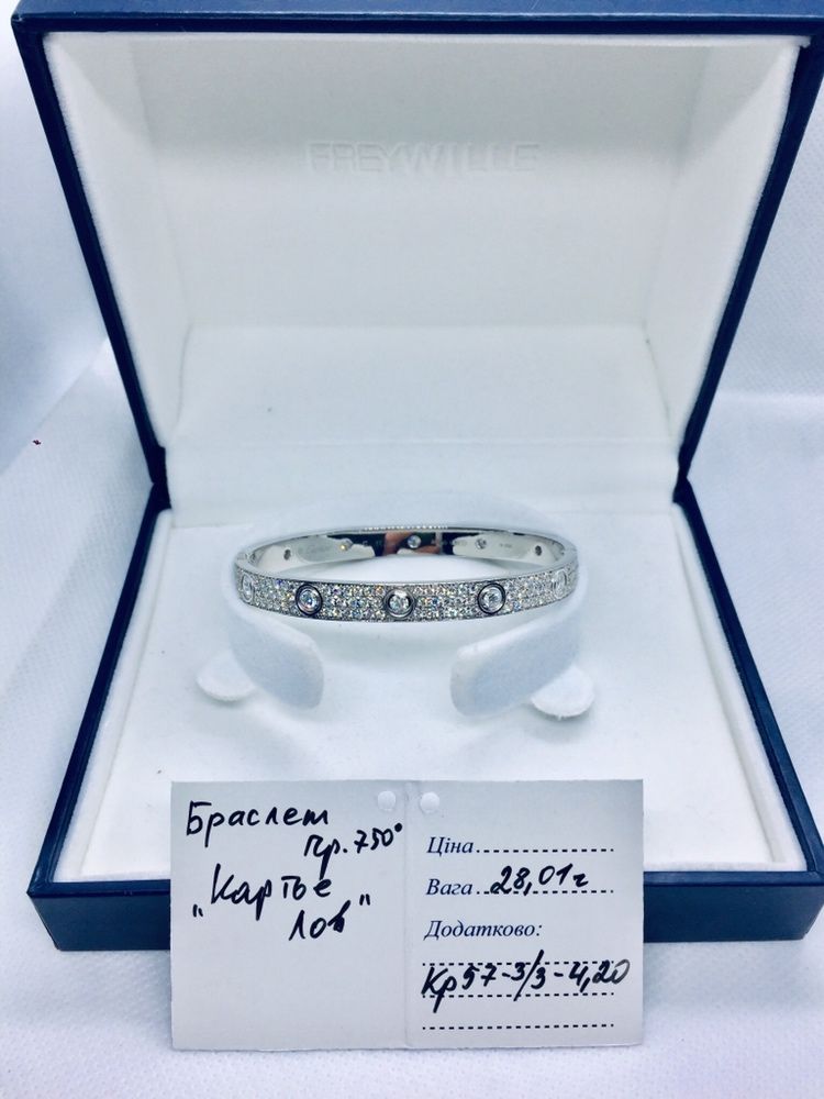 Золотой браслет Cartier Love с Бриллиантами 4.2 карат.